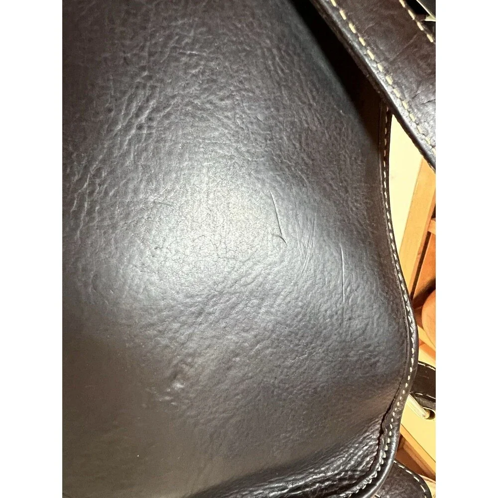 Vintage Genuine Brown Leather 12” Tall 11” Wide 4” Depth Backpack Unisex Adult